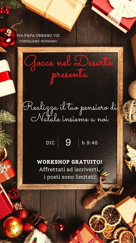 Giornata internazionale delle persone con disabilità - Promozione 1a Ed. Workshop “Gocce nel Deserto” - gocce nel deserto