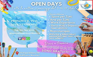 Open Days di Gocce nel Deserto