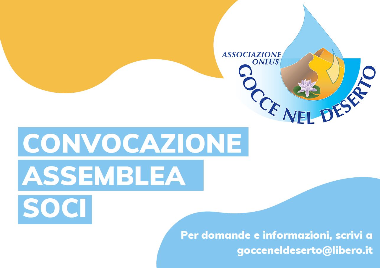 Convocazione Assemblea Ordinaria – 26 Aprile 2024 - gocce nel deserto